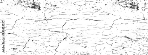 Seamless Cracked Paint Grunge Texture Overlay Black and White Vector Background