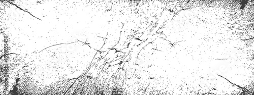 High contrast black and white grunge overlay texture with scratched surface details and distressed edges