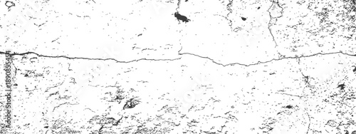 Distressed black and white cracked paint grunge overlay vector texture background abstract damaged surface design element