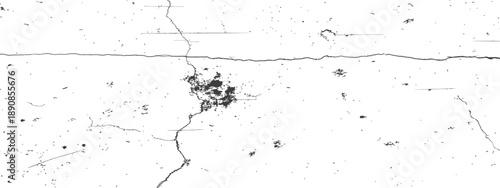 Distressed grunge texture overlay with cracks scratches and dust Black and white vintage vector background