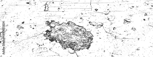 Extreme grunge distressed texture vector overlay of cracked and chipped concrete wall surface black and white abstract background graphic resource