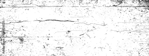 Grungy vector texture with cracks and scratches Distressed black and white overlay Rough vintage grain background effect