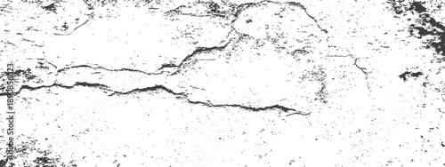 Black and White Vector Grunge Texture Overlay Distressed Cracked Surface Abstract Gritty Background Element