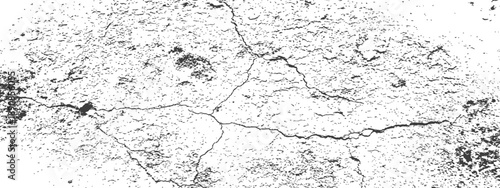 Black and white distressed grunge texture overlay vector with cracks and damaged grit effect abstract background