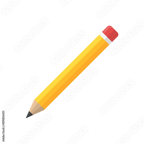 Sharp wooden pencils and graphite drawing tools with erasers isolated on a white background for school, office, and art education