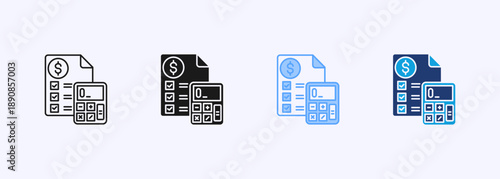 Budget Estimate Icon Set Multistyle Various Collection Element For Design