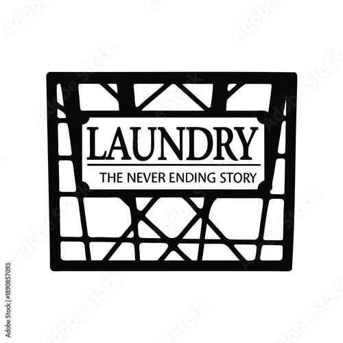 Laundry The Never Ending Story in a decorative design illustration vector