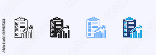 Planning Chart Icon Set Multistyle Various Collection Element For Design