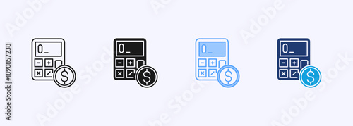 Cost Estimate Icon Set Multistyle Various Collection Element For Design
