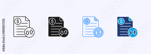 Invoice Control Icon Set Multistyle Various Collection Element For Design