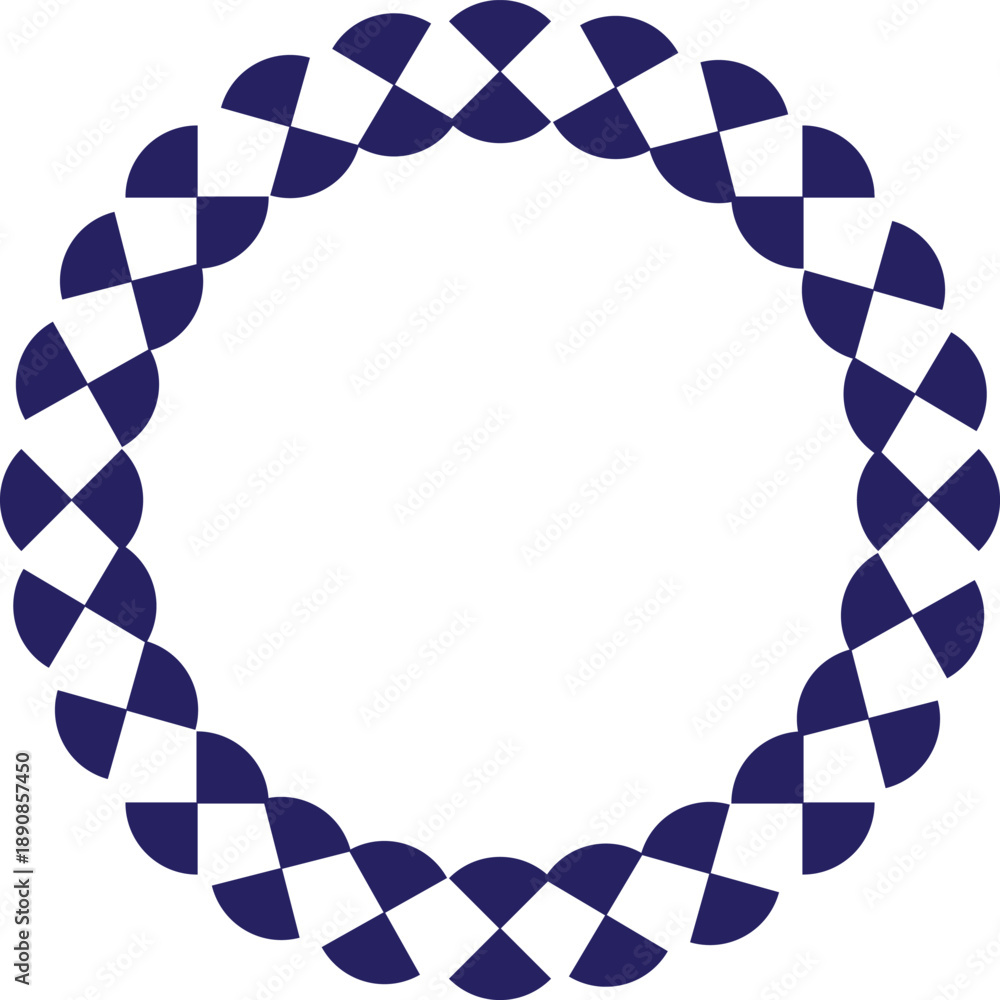 Fototapeta premium vector illustration design of dark blue geometric checkered pattern ring 