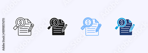 Financial Overview Icon Set Multistyle Various Collection Element For Design