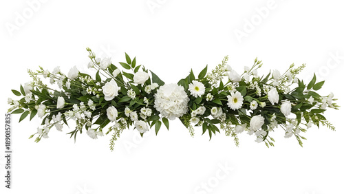 Elegant white floral arrangement isolated on transparent background