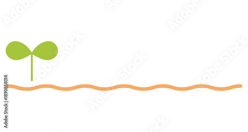 新芽と下線のイラスト