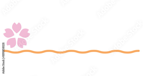 桜の花の下線イラスト