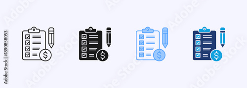 Budget Planner Icon Set Multistyle Various Collection Element For Design