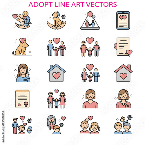 Adopt Concept Showing Care, Support, and New Family Bond
