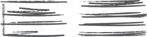 Grunge white brush strokes and paint marks on black background. Rough textured lines and distressed ink swashes for artistic design. Ideal for posters, banners, overlays, backgrounds, and modern graph