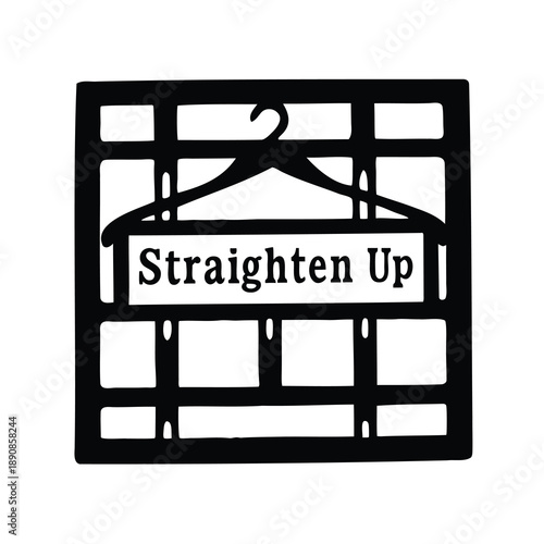 Straighten Up Hanger Surrounded by Black Rectangles for Closet Organization