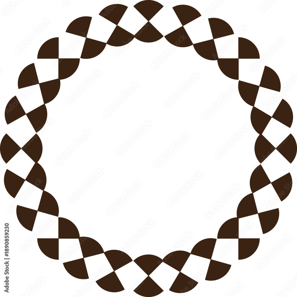 Fototapeta premium vector illustration design of black geometric checkered pattern ring 