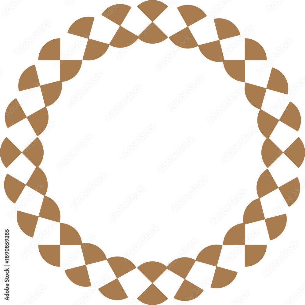 Fototapeta premium vector illustration design of dark beige geometric checkered pattern ring 