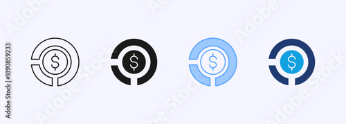 Unit Cost Icon Set Multistyle Various Collection Element For Design