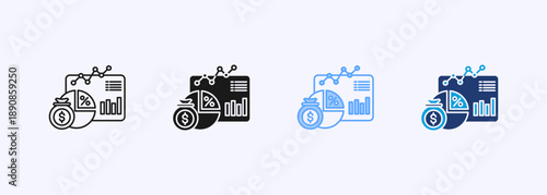 Budget Dashboard Icon Set Multistyle Various Collection Element For Design