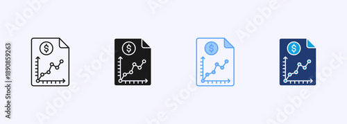 Forecast Report Icon Set Multistyle Various Collection Element For Design