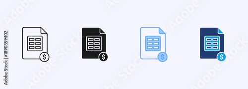 Budget Sheet Icon Set Multistyle Various Collection Element For Design