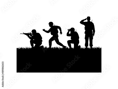 Military Silhouette in Action