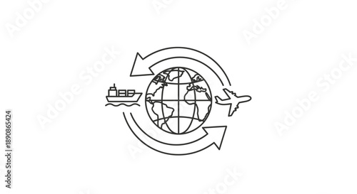  cross-border-trade-icon-line-art