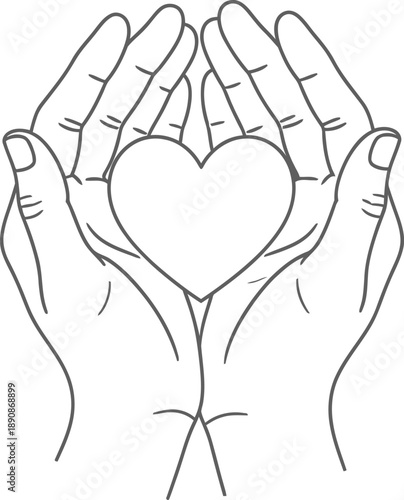 Hands holding heart Vector
