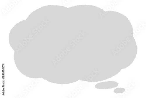 手描き風の雲型の吹き出し（横長・線なし）