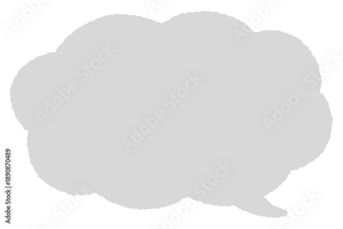  手描き風の雲型の吹き出し（横長・線なし）