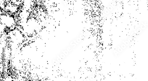 Distressed black texture. Dark grainy texture on white background. Grunge dust messy background. Distressed spray grainy overlay texture.