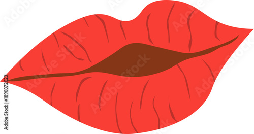 Red lipstick lips illustration