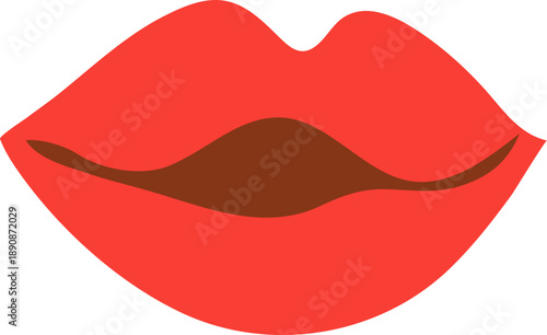 Red lipstick lips illustration
