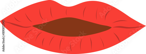 Red lipstick lips illustration