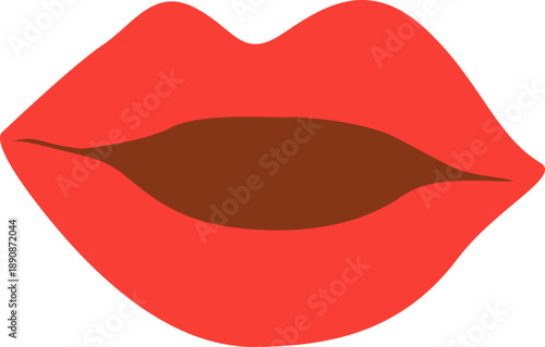Red lipstick lips illustration