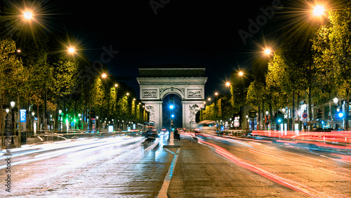 Arc De Triomphe in Paris at night