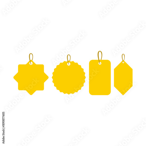 Sale price tags in various shapes and designs