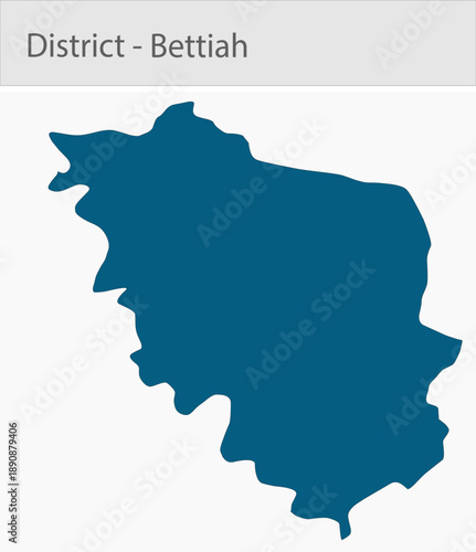 Bettiah detailed map illustration graphic for educational reference, geographic visualization, design layouts, presentations, digital media and print