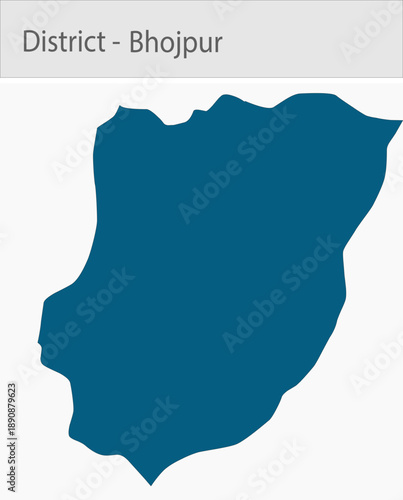 Bhojpur detailed map illustration graphic for educational reference, geographic visualization, design layouts, presentations, digital media and print