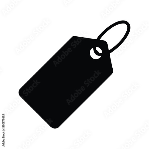 Minimalist black and white price tag silhouette vector illustration, A simple black and white vector illustration of a price tag silhouette