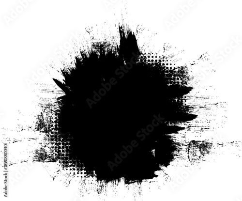 black brush painting banner panel grunge graphic element