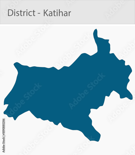 Katihar detailed map illustration graphic for educational reference, geographic visualization, design layouts, presentations, digital media and print