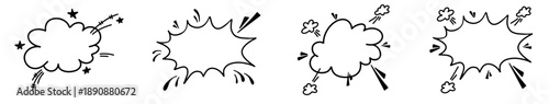 Comic boom cloud with handdrawn lines, ideal for speech, surprise effects and playful visuals