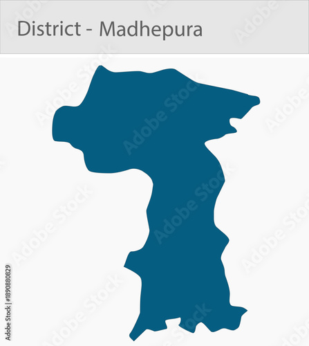 Madhepura detailed map illustration graphic for educational reference, geographic visualization, design layouts, presentations, digital media and prin