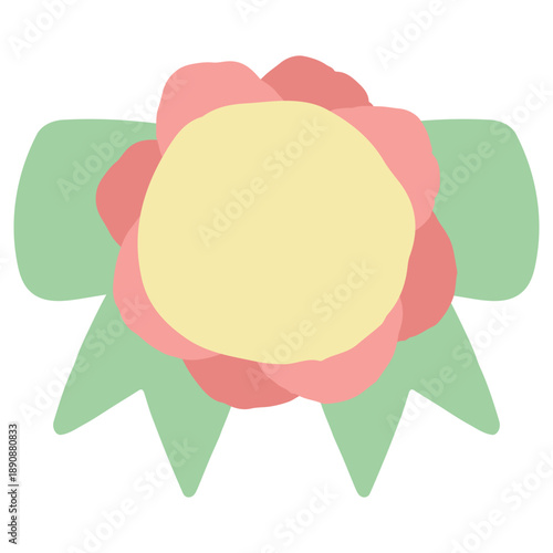 幼稚園・保育園で使いやすい お花とリボンのメダルバッジ
Flower and Ribbon Medal Badge for Kindergarten and Nursery