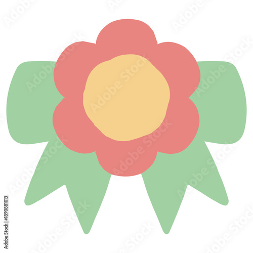 幼稚園・保育園で使いやすい お花とリボンのメダルバッジ
Flower and Ribbon Medal Badge for Kindergarten and Nursery